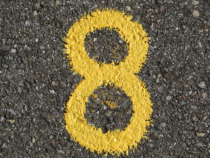 número, anuncio, amarillo, Color, asfalto, carretera, dígitos