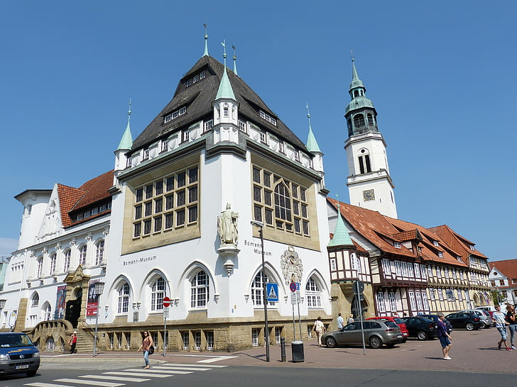 Celle, Dolní Sasko, staré město, prostor, kostel, kostelní věž, Muzeum