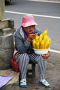 Retrato, Bali, mujer, Indonesio, cara, carácter, ventas calle