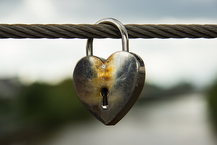 heart, castle, bridge, love, padlock, connection, closed