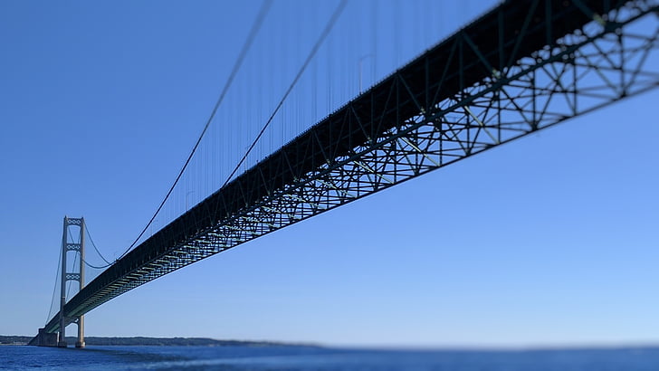 Mackinac bridge, Seinäjoki, Mackinac, Mackinaw, Michigan, michigan-järvi, Huronjärvi