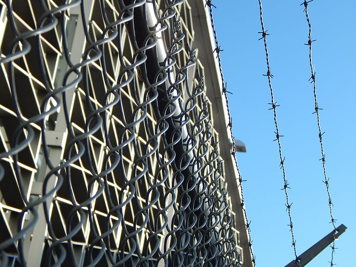 fængsel, fængsel, pigtråd, Wire, Barbwire, metal, lockup