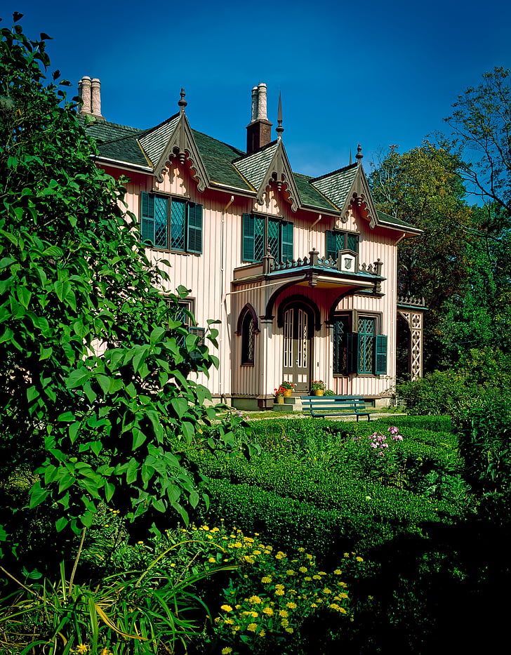 Roseland cottage, Woodstock, Connecticut, Wahrzeichen, historische, Haus, nach Hause