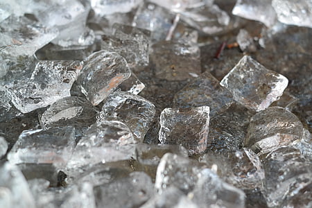 кубчета лед, лед, замразени, прозрачен, стопи, ледено студена, студено