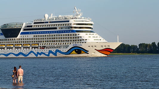 cruise ship, elbe, passenger ship, travel, melancholy, dreams, transport