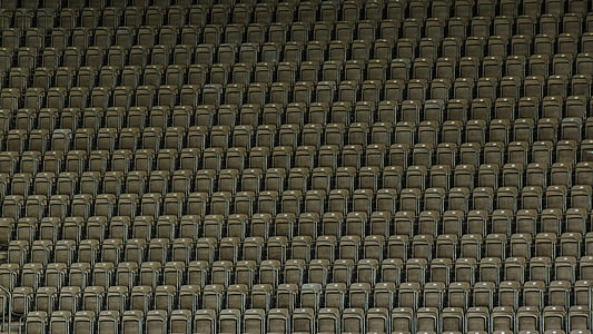 Stadium, Oleskelualue, yksitoikkoisuus, tyhjä, muovi, tuoli, rivi