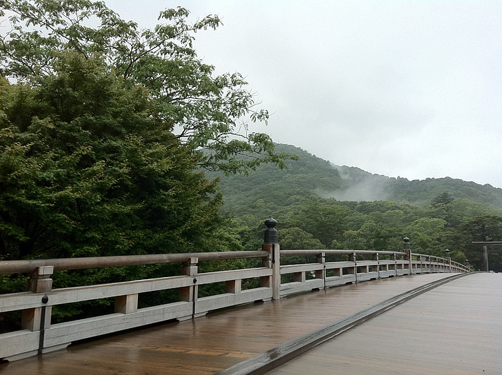 Ise, Ise jingu shrine, meste Uji bridge, Japonsko, Svätyňa, Most, drevený most
