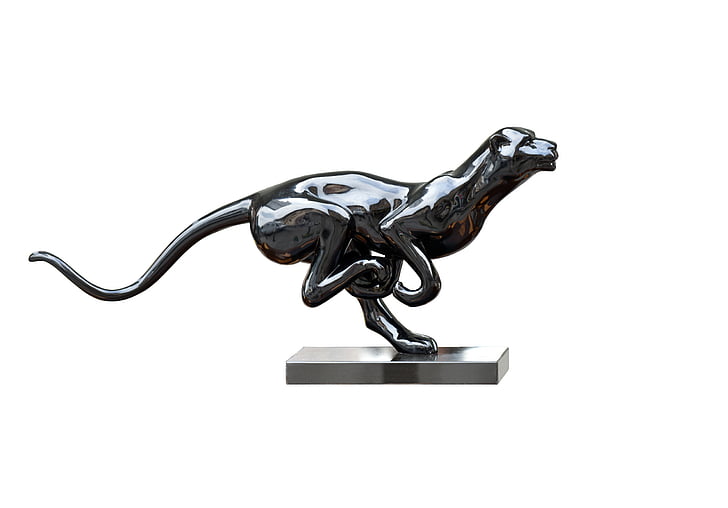 Panther, keramiska, loppmarknad, objekt, Deco art