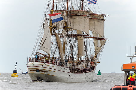 navire, navire à voile océanique, Harlingen, mer des Wadden, voile, concours, grand voilier de course 2014