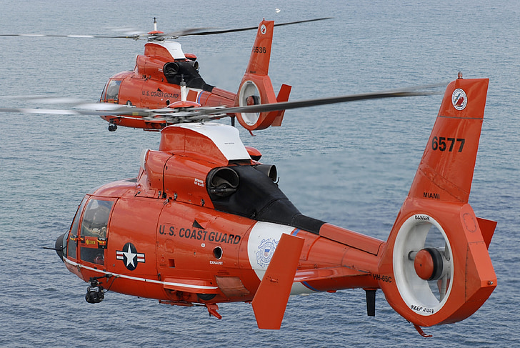 helicópteros, Golfinho de MH-65, busca e salvamento, SAR, dois motores, único rotor principal, guarda costeira