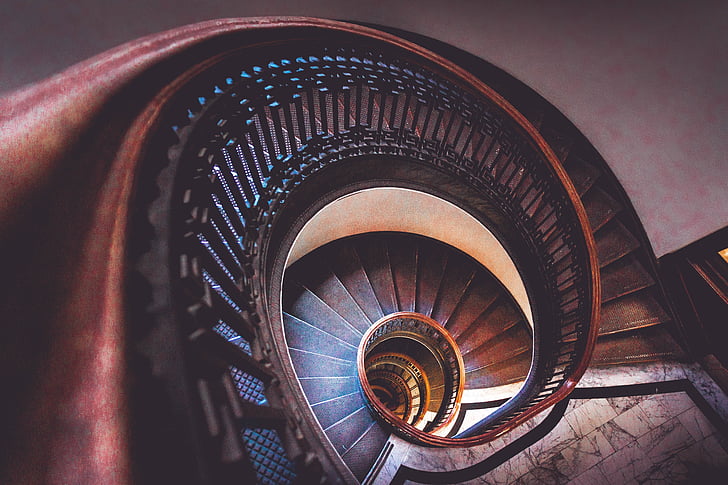 stairs, spiral, staircase, stairwell, stairway, coil, structure