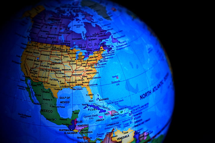 zem, Globe, Mapa, mapy, Severná Amerika, svet, vesmír