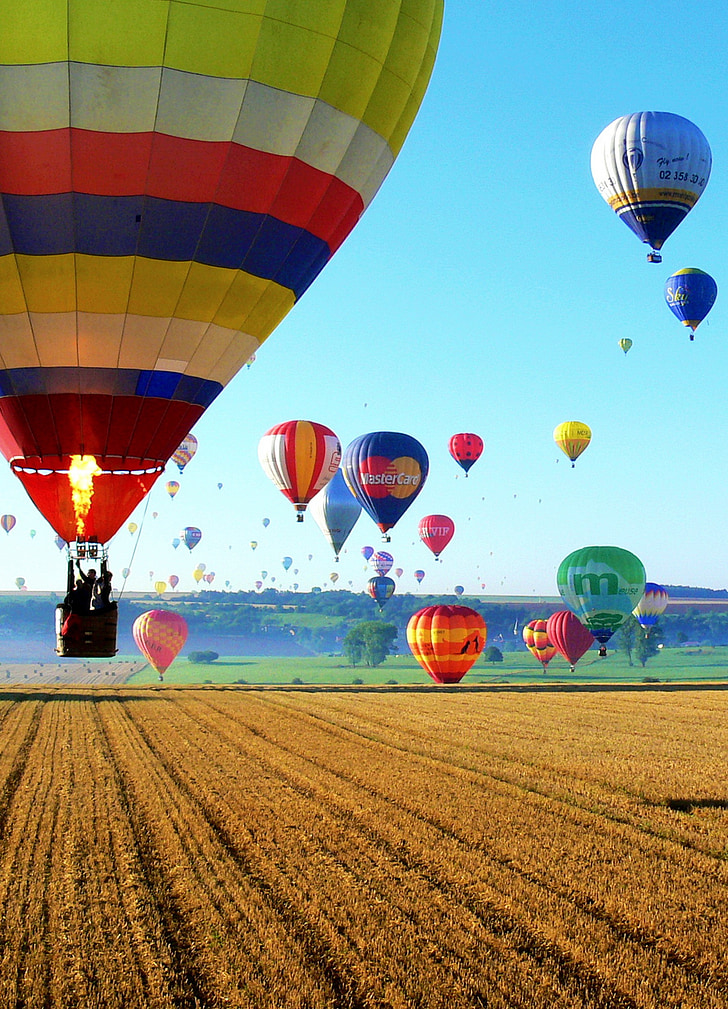 ballonger, Metz, globala luftballong, luftballong, flygande, Sky, flerfärgade
