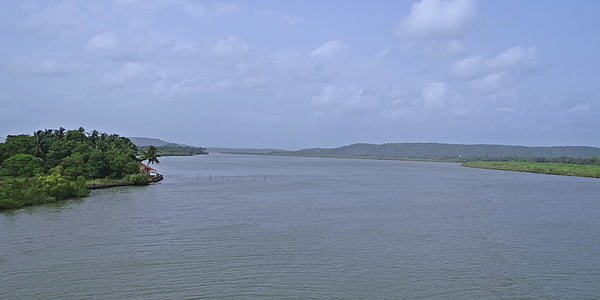 chapora river, goa, india