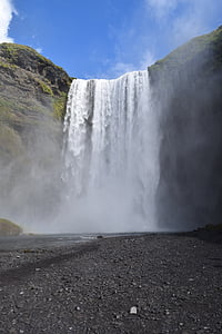 водопад, Исландия, skogafoss