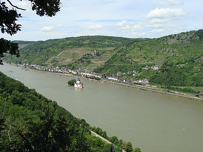 pfalzgrafenstein, Burg gutenfels, Lembah Rhine, Sungai, Pulau, benteng, benteng
