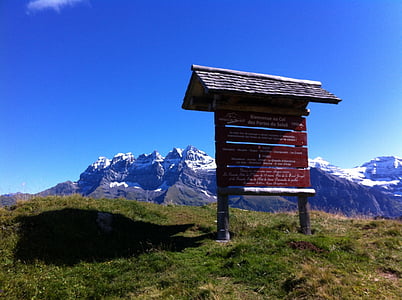 планински, пейзаж, Швейцария, планини, Dents du midi, диапазон, Portes du soleil