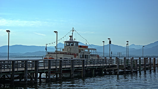 transport, port, anchorage, lake, chiemsee, leisure, holiday