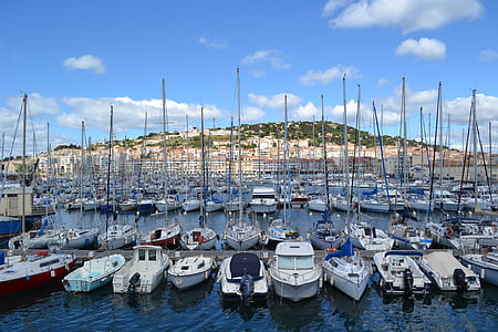 Port, Marina, more, člny, lodičky, South port, Sète