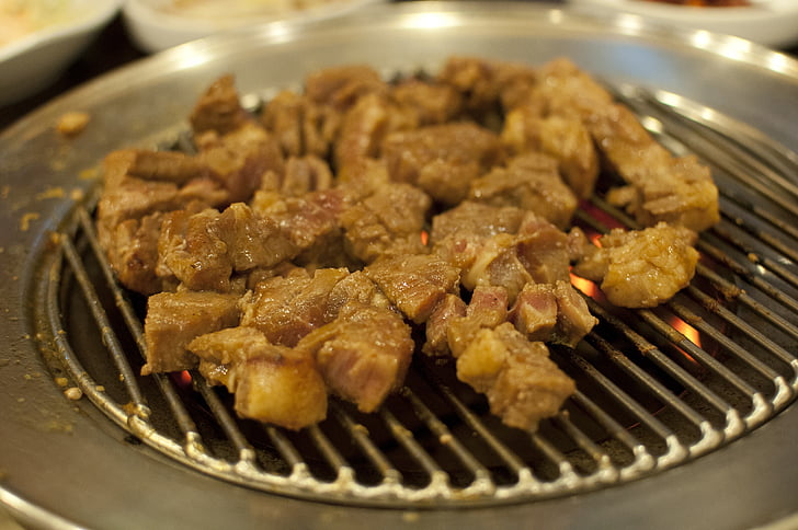 Schweinerippchen, Schweinefleisch, vom Grill, Fleisch, Bulgogi, Steaks Schweinekoteletts, Steak