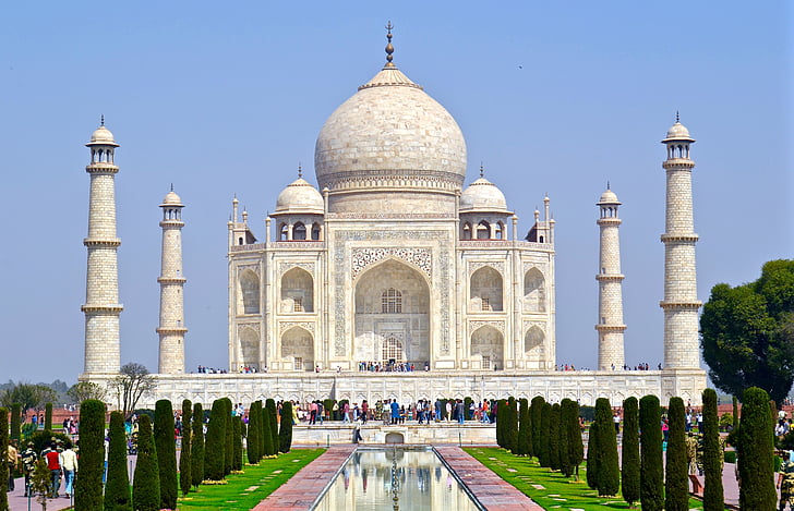 India, Agra, építészet, utazás, Taj mahal, mauzóleum, híres hely