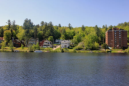 Saranac lake, Lago, natureza, Estados Unidos da América, Nova Iorque, Montanhas Adirondack