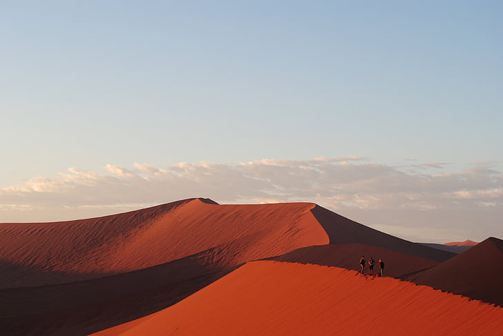 wydmy, sossuvlei, Namibia, Afryka, piasek, park narodowy, Wschód słońca