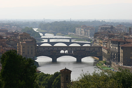 Florença, pontes, Itália, Toscana
