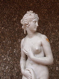 Afrodite, Venus, naken, gudinnan, skulptur, antika, romerska