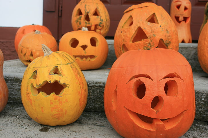 halloween, pumpkin, carvings