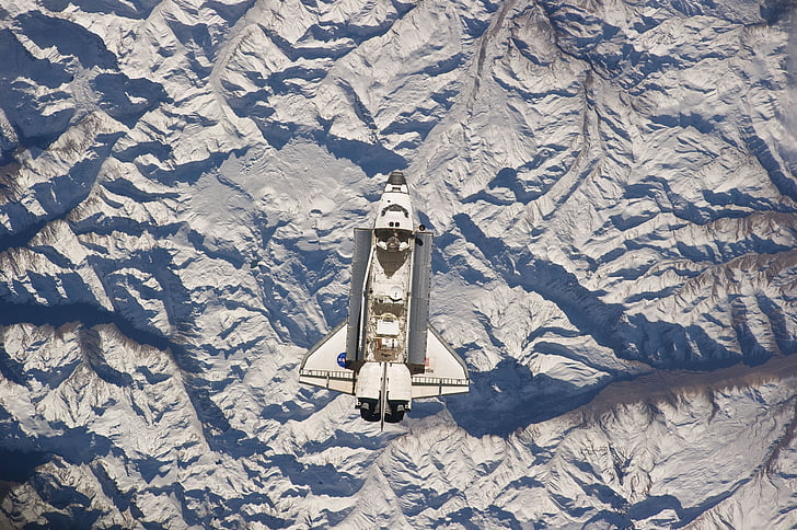 Atlantis, lanzadera de espacio, los Andes, montañas, América del sur, por encima de, ISS