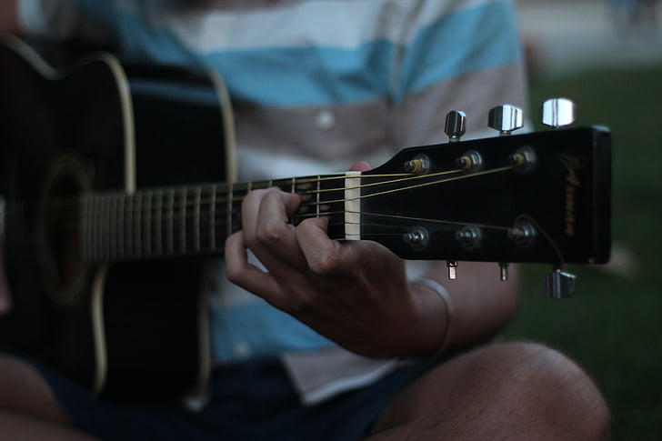 gitar, tangan, konser