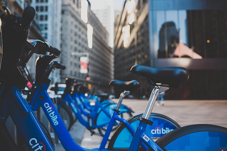 bicicleta, bicicleta, Parque, ciudad, urbana, calle, edificio