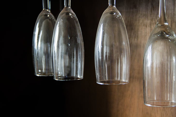 tazas, vidrio, transparente, utensilio de cocina