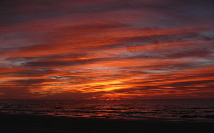 zonsopgang, zeegezicht, strand, natuur, hemel, kleurrijke, schilderachtige