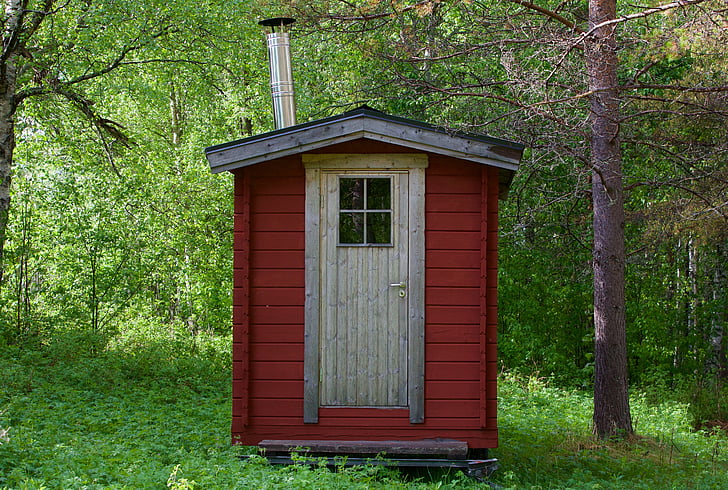 sauna, natur, sauna håndværk, træ, skov, Sverige