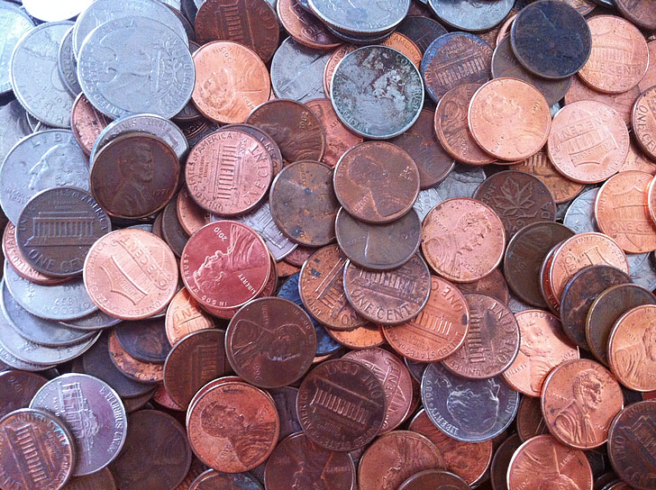 coins, money, finance, pennies, change, cents