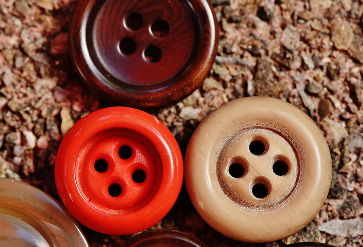 buttons, 4 holes, colorful, close, color, button