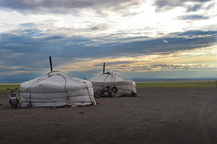 Mongoliet, jurt, stäppen, nomader, Altai