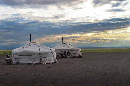 Mongolei, Jurten, Steppe, Nomaden, Altai