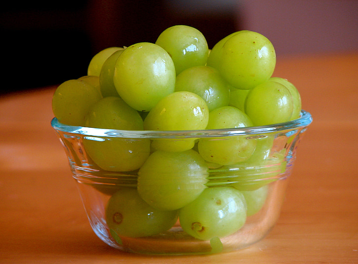 grapes, green, bowl, food, healthy, fruit, ripe