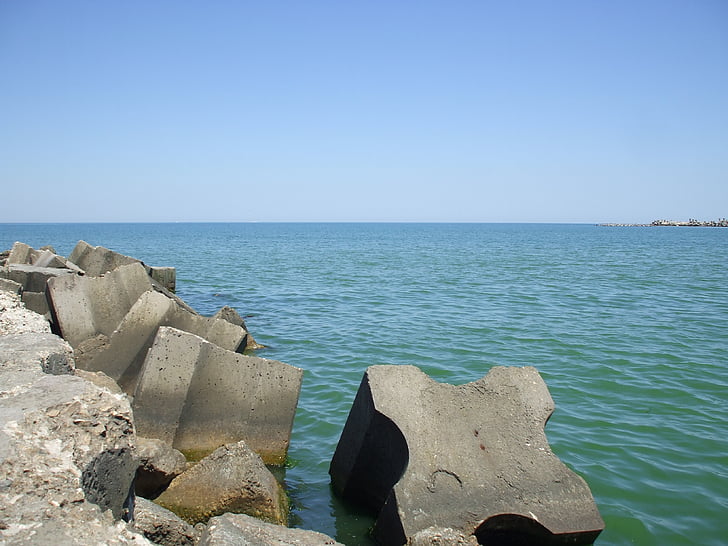 Mar Negro, Romênia, pedras, Horizon