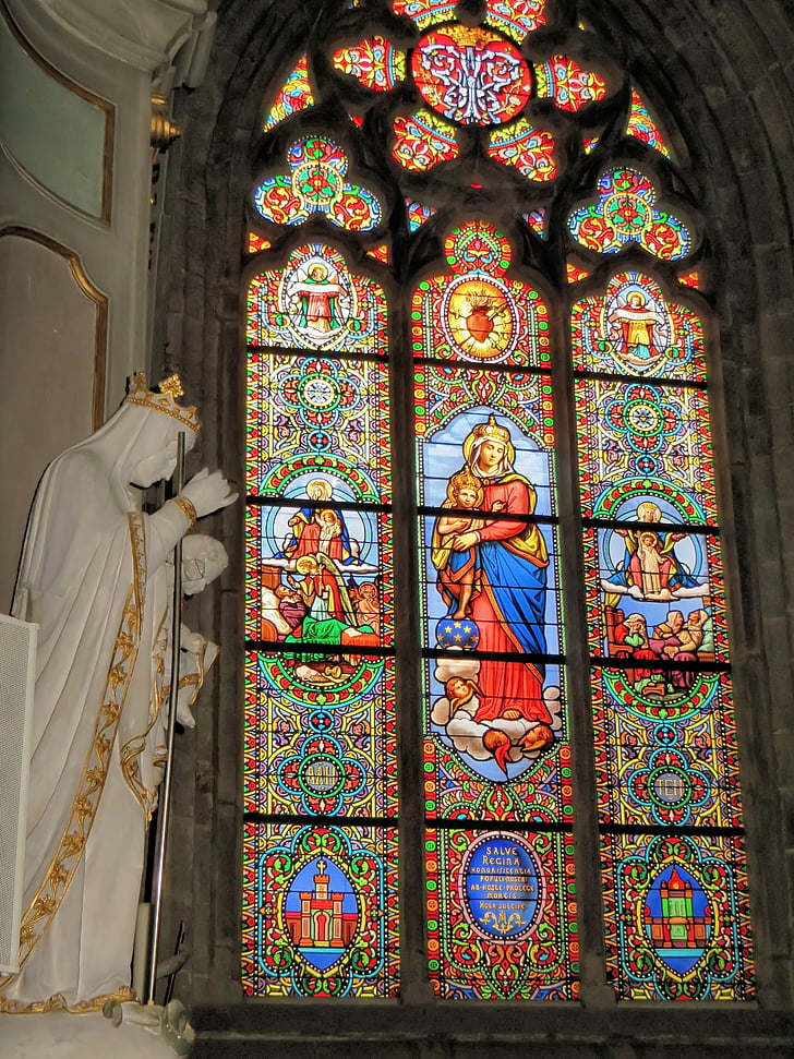 vārsti, Morbihan, katedrālē, statuja, reliģija, gaisma, baznīca