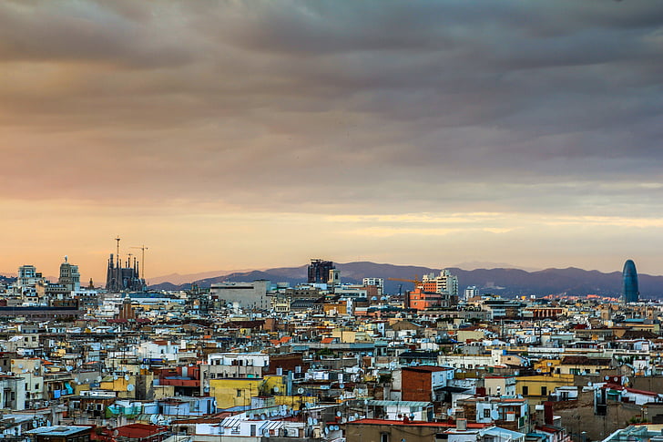 Barcelona, Catalonia, Sagrada familia, krajolik, Gradski pejzaž, arhitektura, poznati mjesto