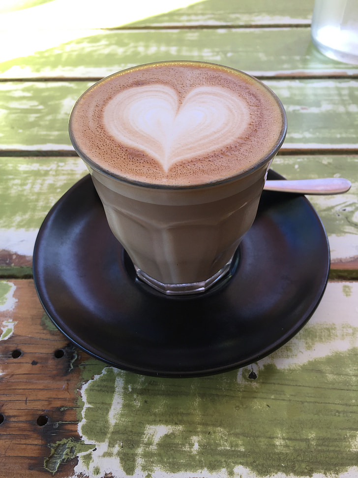 kaffe, barrista kunst, kaffebar, kafé, frokost, Latte art, latte