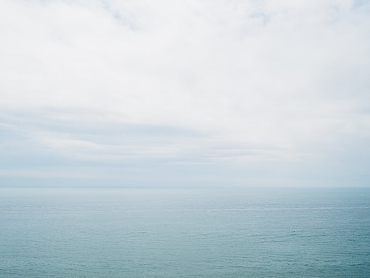 sjøen, hav, blå, vann, natur, Horizon, skyen