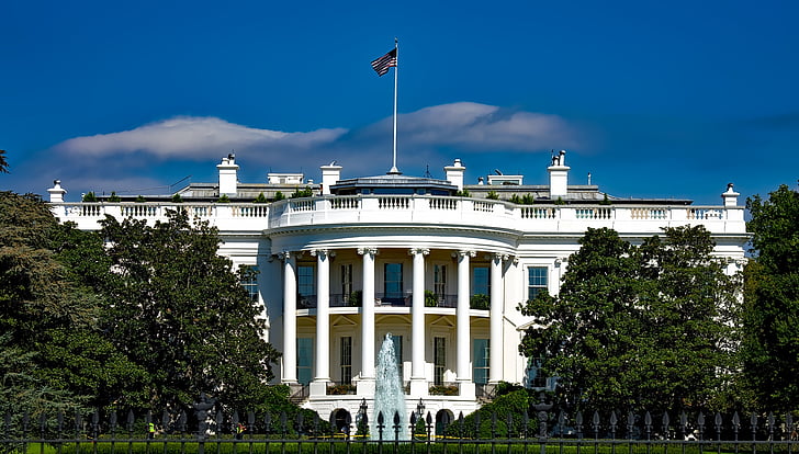 Det hvite huset, Washington dc, landemerke, historiske, berømte, bygge, arkitektur