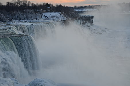 Niagara, talvel, lumi, juga, külmutatud, Niagara falls