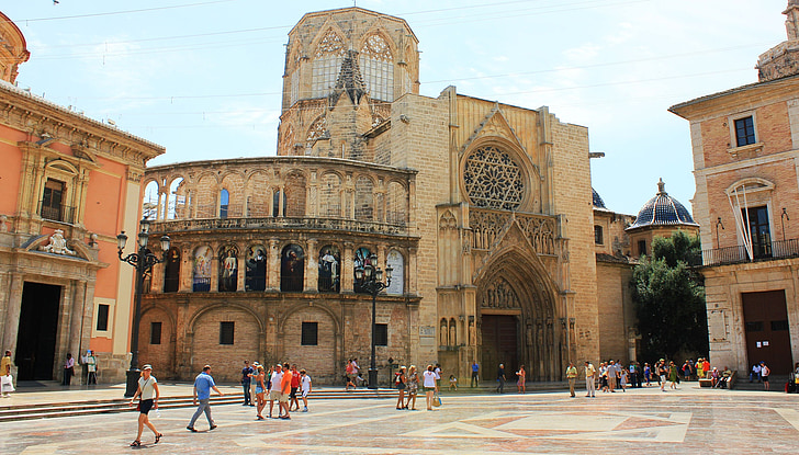 Domkyrkan, Valence, Spanien, plats av oskulden, regionen valencia, arkitektur