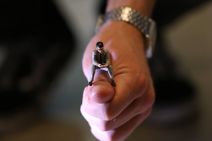 figure, miniature, hands, male, business, toy, jewelry